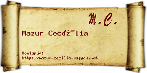 Mazur Cecília névjegykártya